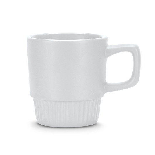 Ceramic Stackable Coffee Mugs White